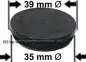 Preview: Spardosenstopfen 39 mm hard schwarz Oberseite